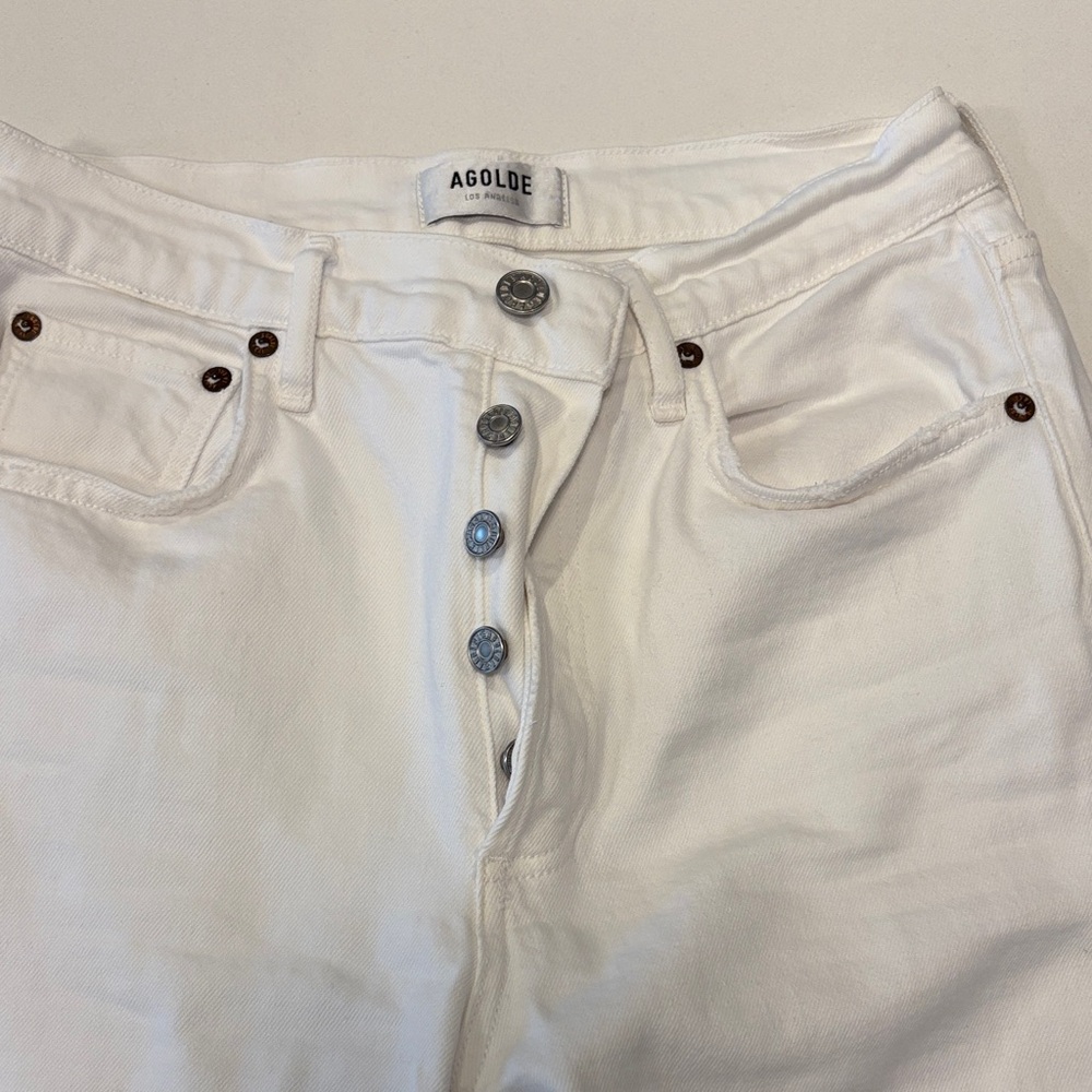Agolde Riley crop off white jeans size 26